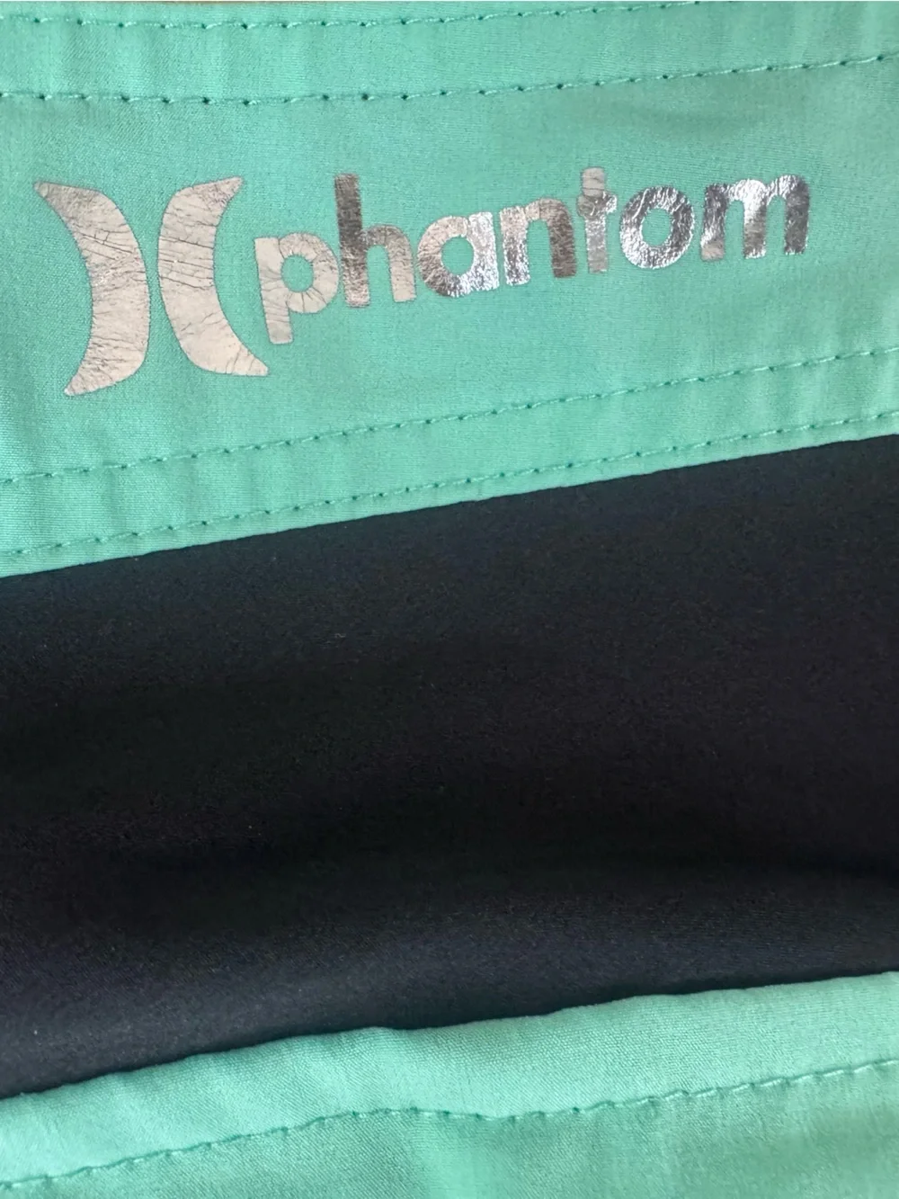 Hurley Phantom Men's Size 36 Black and Teal Swim Boardshorts w/Back Pocket EUC